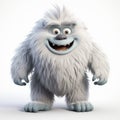 3d Rendering Of A Smiling Monster Snowman In Manticore Style