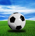 3D rendering, soccer ball isolated on blue background.