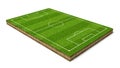 3d rendering of a soccer grass sport field with white lines