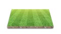 3D Rendering. Soccer lawn stripe field, Green grass football field, isolated on white Royalty Free Stock Photo