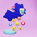 3d rendering of social media emoticon use in Saint Helena for product promotion