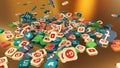 3d rendering social networking icons