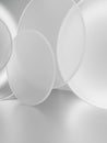 3D Rendering Soft Light and Semi Transparent Circle Plates Overlapping Product Display Background for Skincare or Healthcare