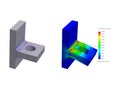 3D Rendering of Solid Models with Meshing and Deformed Finite Element Analysis Result Royalty Free Stock Photo