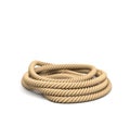 3d rendering of some rope lying in a coiled heap isolated on a white background. Royalty Free Stock Photo