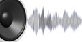 3d rendering speaker and sound wave on white background Royalty Free Stock Photo