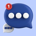 3d rendering of speech bubble with notification icons Royalty Free Stock Photo
