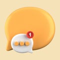 3d rendering of speech bubble with notification icons Royalty Free Stock Photo