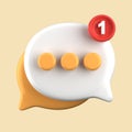 3d rendering of speech bubble with notification icons Royalty Free Stock Photo