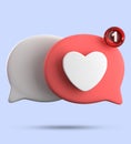 3d rendering of speech bubble with notification icons Royalty Free Stock Photo
