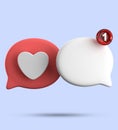 3d rendering of speech bubble with notification icons Royalty Free Stock Photo