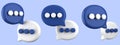 3d rendering of speech bubble with notification icons Royalty Free Stock Photo