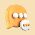 3d rendering of speech bubble with notification icons Royalty Free Stock Photo
