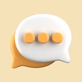 3d rendering of speech bubble with notification icons Royalty Free Stock Photo