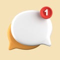 3d rendering of speech bubble with notification icons Royalty Free Stock Photo