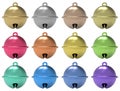 3d rendering. sphere jingle bells collection set isolated on white background