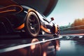 3D rendering , Sport Car Raceing on race track.generative ai