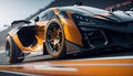 3d rendering , sport car racing on race track , car wheel drifting