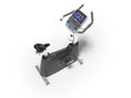 3d rendering sports trainer exercise bike with computer display on white background with shadow