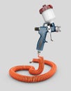 3d Rendering of Spray Gun isolated over a gray background Royalty Free Stock Photo