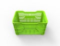 3d rendering of a stackable plastic storage crate isolated in white background