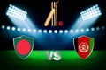 3D rendering of the stadium for the Bangladesh Vs Afghanistan cricket match championship template for banner, poster and card