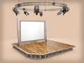 3d Rendering of stand with lighting. Clipping path included Royalty Free Stock Photo