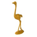 3D rendering of a standing yellow ostrich figurine on a base Royalty Free Stock Photo