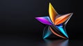 A 3D rendering of a star-shaped object with a gradient color scheme. Royalty Free Stock Photo