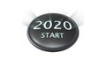 3d rendering of 2020 start button concept of new year