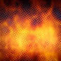 3D Rendering of a Steel Honeycomb Grid on Fire Background
