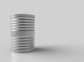 3d rendering. Steel tin can with copy space gray background Royalty Free Stock Photo