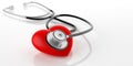 3d rendering stethoscope and red heart