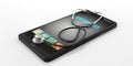 3d rendering stethoscope on a smart phone