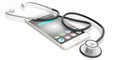 3d rendering stethoscope on a smart phone