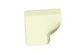 3D Rendering Sticky Note Sheet with Curled Corner on White