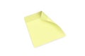 3D Rendering Sticky Note Sheet with Curled Corner on White