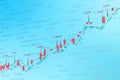 3d rendering, Stock chart with blue background