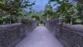 3D rendering of the stone wall pathway