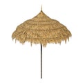 3D Rendering Straw Umbrella on White