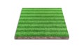 3D Rendering. Stripe of soccer lawn field, Green grass football field, Isolated on white Royalty Free Stock Photo