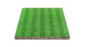 3D Rendering. Stripe of soccer lawn field, Green grass football field, Isolated on white