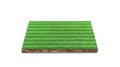 3D Rendering. Stripe of soccer lawn field, Green grass football field, Isolated on white Royalty Free Stock Photo