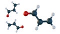 A 3d rendering of the structure of acrolein molecule Royalty Free Stock Photo