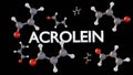 A 3d rendering of the structure of acrolein molecule Royalty Free Stock Photo