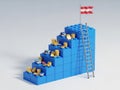 Austrian flag on blue blocks structure Royalty Free Stock Photo