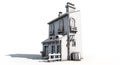 3D rendering stylized medieval cartoon building