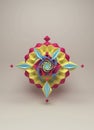 3D rendering of stylized paper colorful origami flower