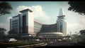 3D rendering of the Sultan Abdul Samad Building in Kuala Lumpur, Malaysia