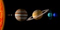3d rendering of the sun and the eight planets of the solar system